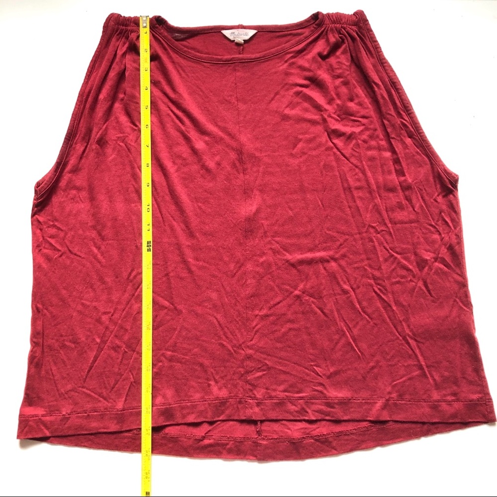 Large Madewell Ruched Shoulder Tank Rust Color - Picture 8 of 10